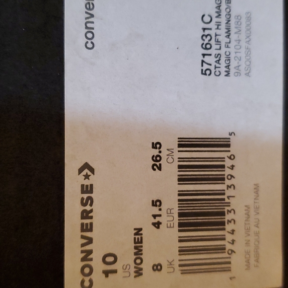 Converse CTAS LIFT HI PLATFORM WOMEN SZ  / 571631C - Picture 13 of 14